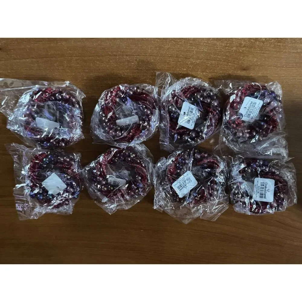 Crate And Barrel Vintage Beaded Napkin Rings Set of 8 New with Tags